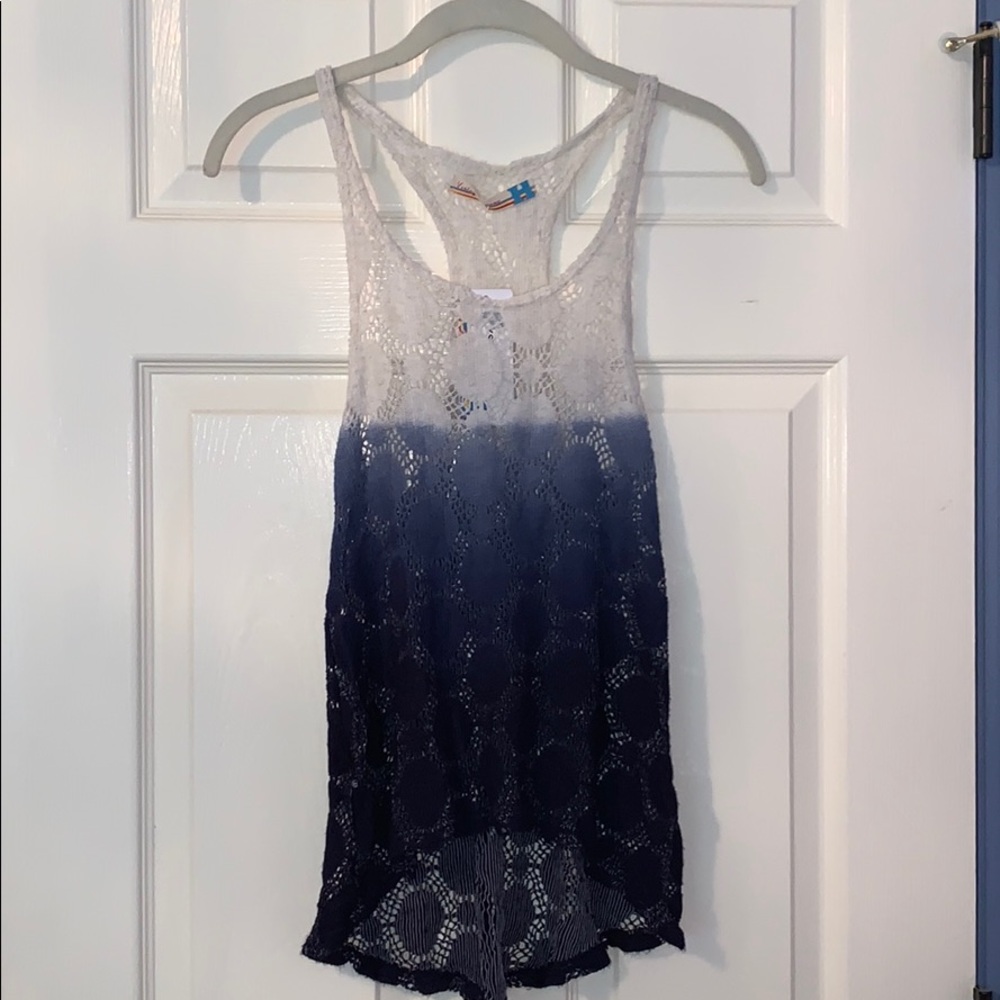 Vintage Havana crochet dip dye linen blend tank